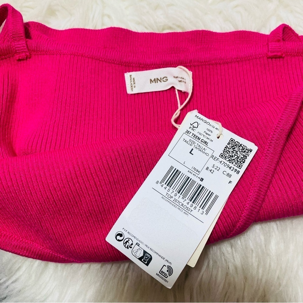 Mango Basics Pink Ribbed Crop Top - Picture 5 of 5